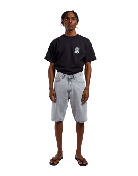 Dr Denim Omar relaxed fit denim shorts in grey