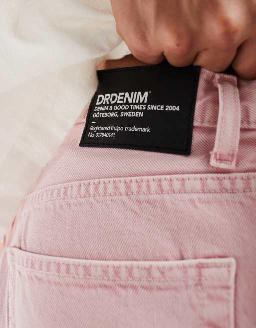 Dr Denim – Omar – Szerokie jeansy z prostymi nogawkami w spranym różowym kolorze, 5 z 5