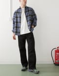 [Dr Denim] Dr Denim Omar tailored mid waist wide leg chino pants in black-Navy L34 Black