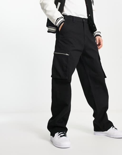 Dr Denim Omar Utility relaxed wide fit jeans in black ASOS