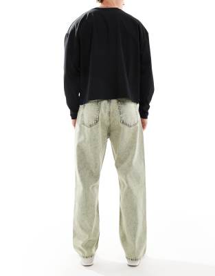 Dr Denim Omar Wide Relaxed Fit Straight Leg Jeans In Yellow