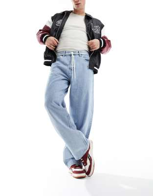 Dr Denim Dr Denim Omar wide straight leg jeans in stream light retro-Blue