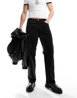 Dr Denim Omar wide straight leg jeans in two tone black - ASOS Price Checker