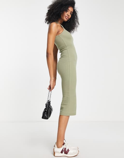 Dr Denim - Opal - Midi bodyconjurk in saliegroen