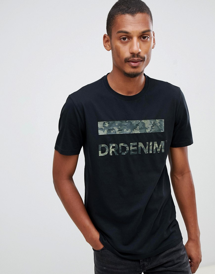 Dr Denim - Patrick - T-shirt met logo in zwart