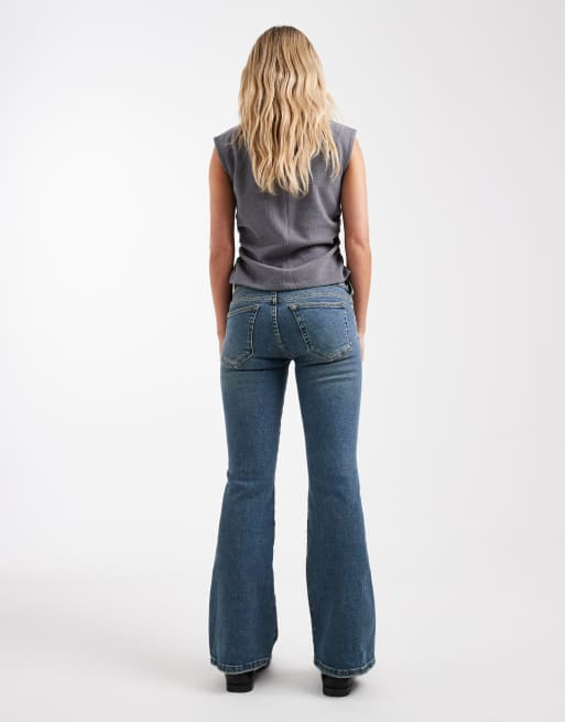 Dr Denim Petite - Bootcut jeans met lage taille in indigoblauw met donkere wassing, 3 van 5