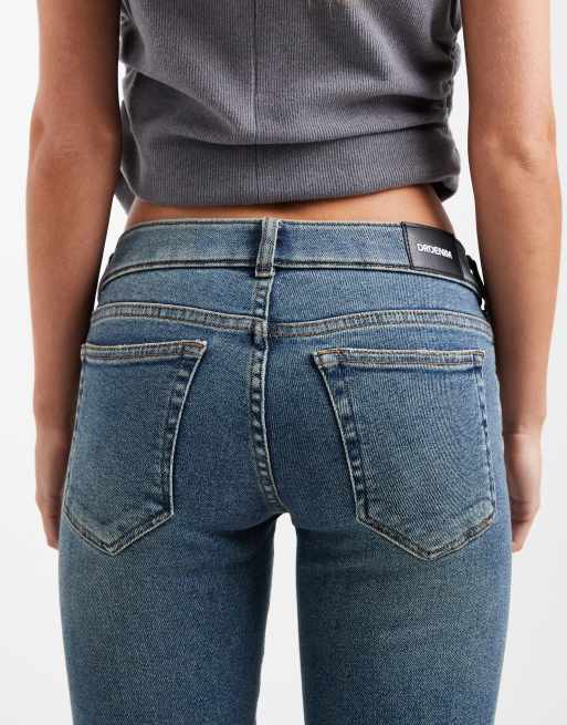 Dr Denim Petite - Bootcut jeans met lage taille in indigoblauw met donkere wassing, 5 van 5