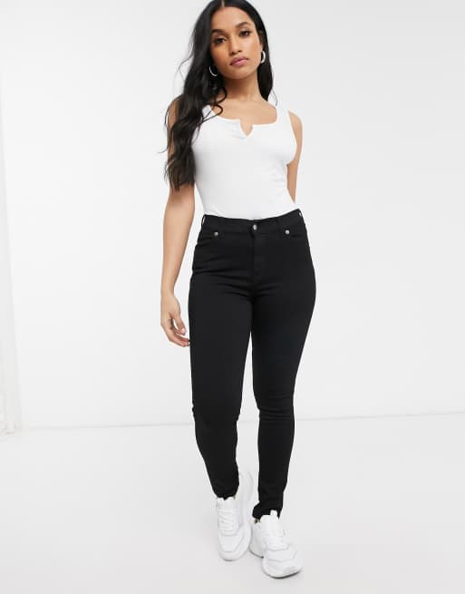 Dr Denim Petite – Lexy – Czarne bardzo obcisłe jeansy ze średnim stanem, 4 z 4