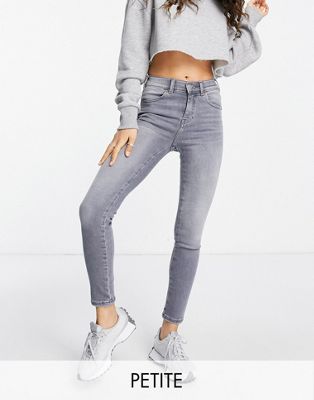 Dr Denim Petite Lexy mid rise super skinny jeans in washed grey - ASOS Price Checker