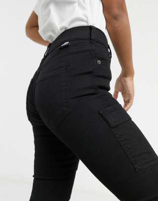 black petite cargo pants