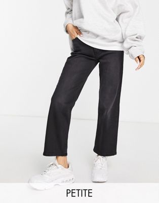 Dr Denim Petite Li straight leg jeans in black - ASOS Price Checker