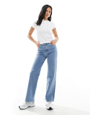 Dr. Denim Petite - Moxy - Straight Jeans in der Waschung sanftes Kaplicht-Blau