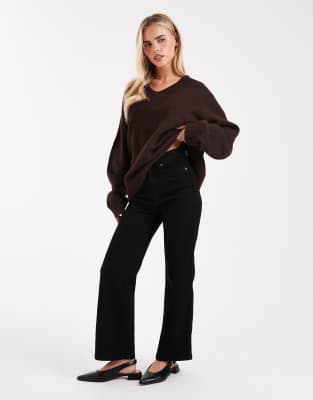 Dr Denim Dr Denim Petite Moxy straight leg jeans in black