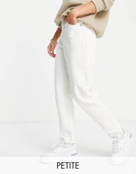 Dr Denim Petite Nora high rise mom jeans in ecru
