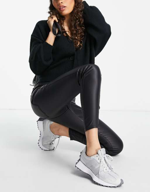 Dr Denim Petite - Plenty - Belagte skinny jeans i sort metal, 4 af 4