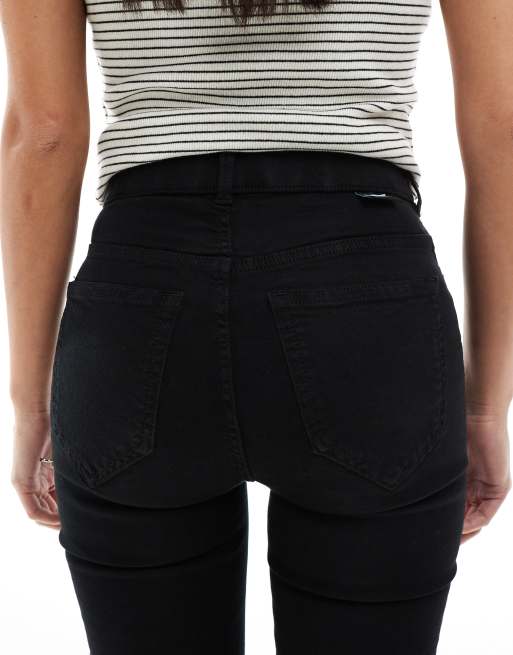 Dr Denim Petite - Solitaire - Højtaljede Super Skinny-jeans i ren sort vask, 5 af 5