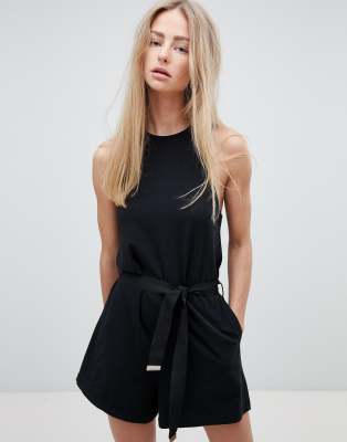 black denim playsuit