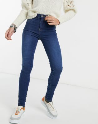 Dr Denim Plenty mid rise super skinny jeans in dark blue