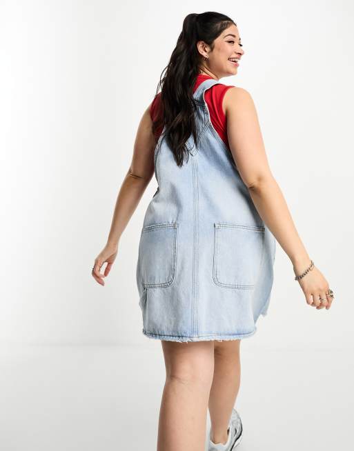 Denim dungaree clearance dress plus size