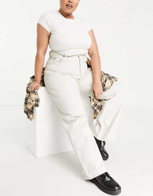 Dr Denim Plus - Echo - Jean ample taille ultra haute - Écru, 4 de 4