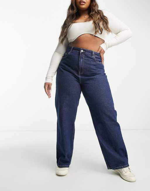 Plus Size Blue Wide Leg Jeans