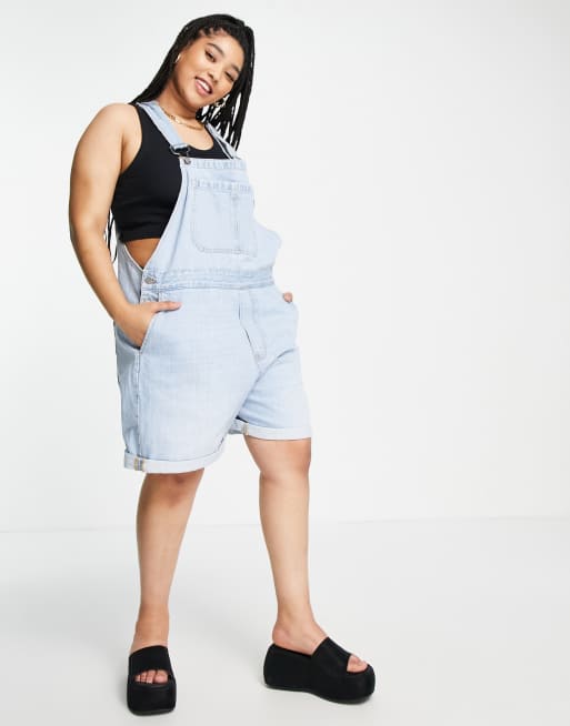 asos.com | Dr Denim Plus Eily denim playsuit in light wash blue