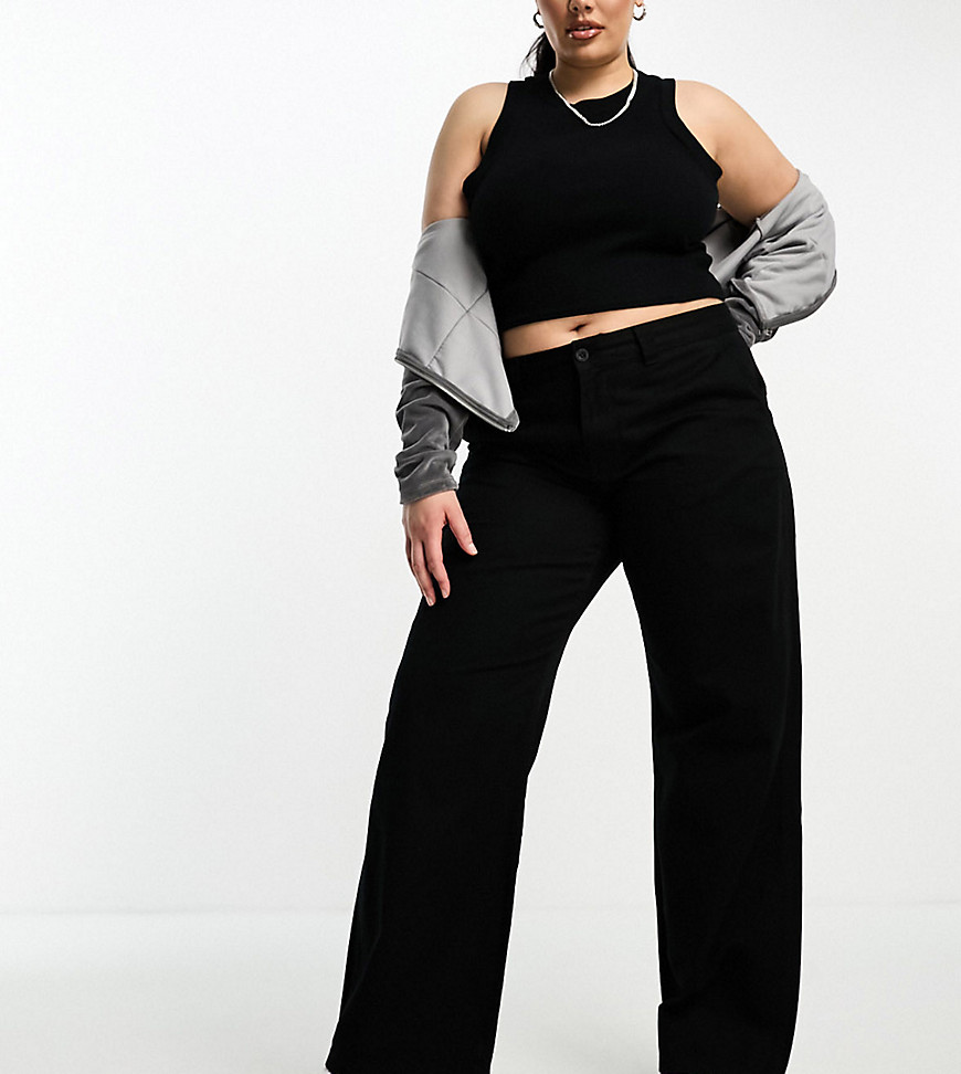 Dr Denim Plus Hill baggy fit trousers in black