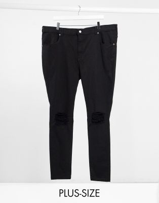 mid rise black ripped skinny jeans