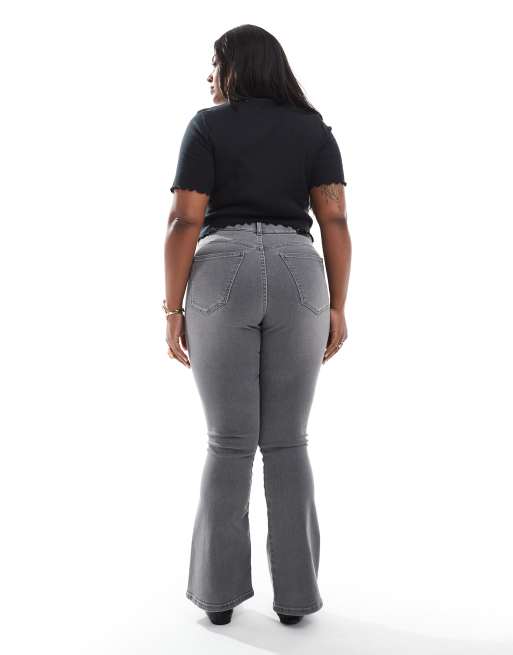 Dr Denim Plus - Lexy - Slim-fit bootcut jeans met normale taille in verwassen grijs, 2 van 5