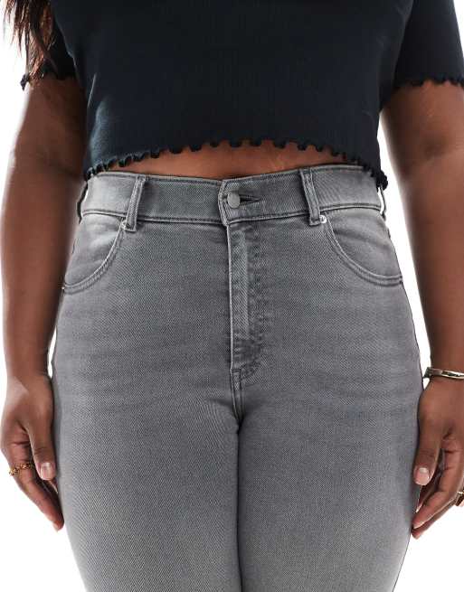 Dr Denim Plus - Lexy - Slim-fit bootcut jeans met normale taille in verwassen grijs, 5 van 5