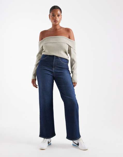 Dr Denim Plus Moxy straight leg jeans in darkwash indigo