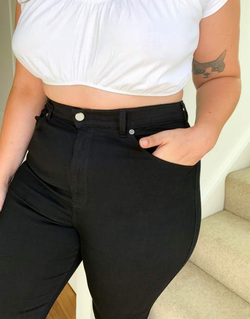 Dr Denim Plus – Moxy – Czarne obcisłe jeansy z podwyższonym stanem, 3 z 4