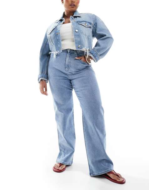 Dr Denim Plus - Moxy - Jean droit - Bleu cape clair uni délavé - view 1