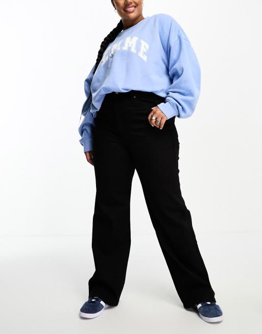 Dr Denim Plus - Moxy - Rechte jeans met hoge taille in zwart