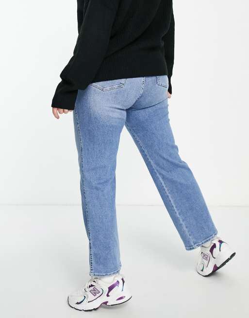Dr Denim Plus - Moxy Sky High - Mellemblå jeans med lige ben, 4 af 4