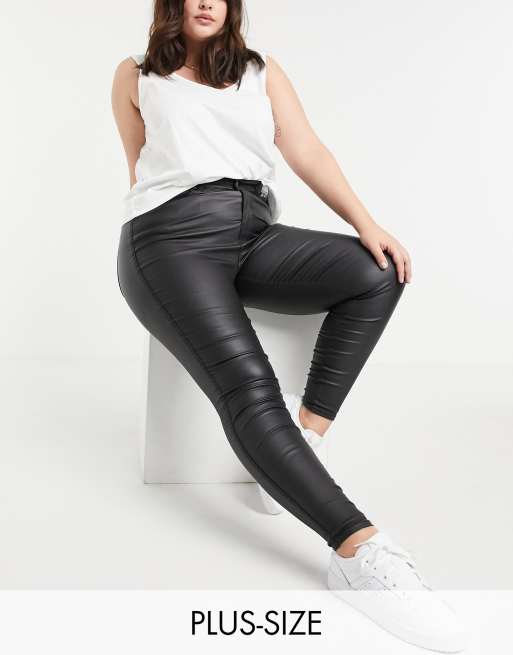 Coated Denim Jegging - Black