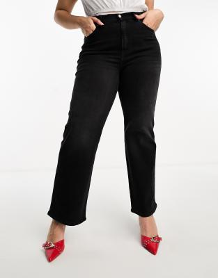 Dr Denim Plus Dr Denim Plus Moxy straight leg jeans in black mist