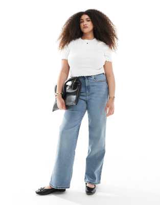 Moxy straight leg jeans in cape light vintage worn blue