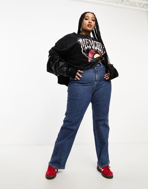 Plus Size Straight Leg Denim Jeans