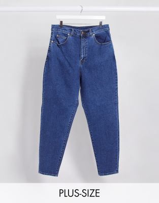 Dr Denim Plus - Nora - Mom-Jeans mit superhohem Bund-Blau