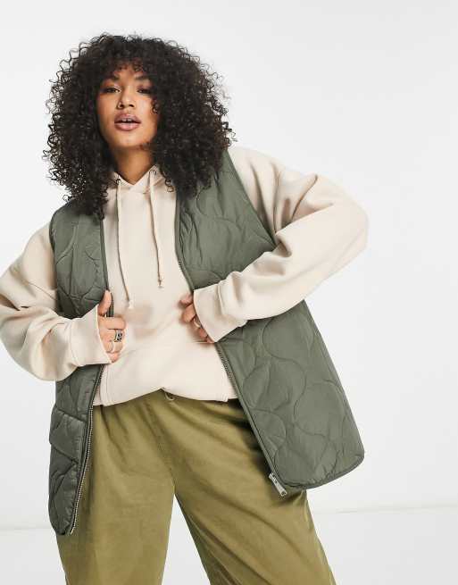 Dr Denim Plus - Otila - Gilet trapuntato kaki