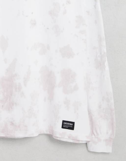 Dr Denim Reno long sleeve tie dye t-shirt in washed grey , 3 of 4