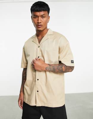 Dr Denim revere shirt in stone-Neutral