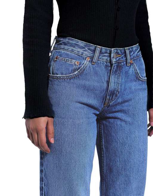 Dr Denim Rhue low wide jeans in blue, 3 of 7