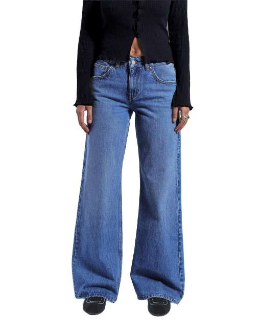 Dr Denim Rhue low wide jeans in blue, 6 of 7