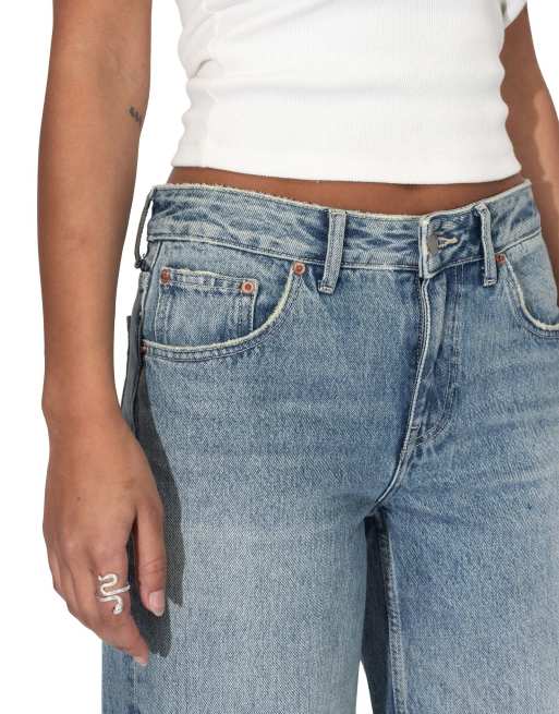 Dr Denim Rhue low wide jeans in blue, 3 of 7