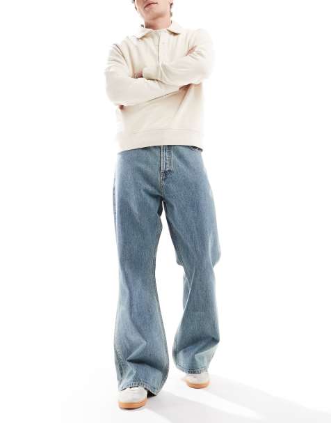 Dr Denim Rift bootcut leg jeans in canyon sky retro dirt midwash blue - view 1
