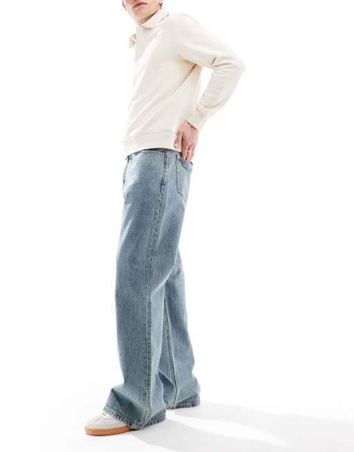 Dr Denim Rift bootcut leg jeans in canyon sky retro dirt midwash blue, 3 of 5