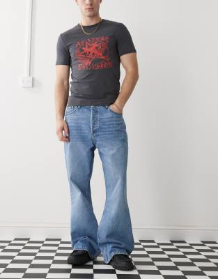 Dr Denim Dr Denim Rift relaxed fit bootcut jeans in used midwash blue