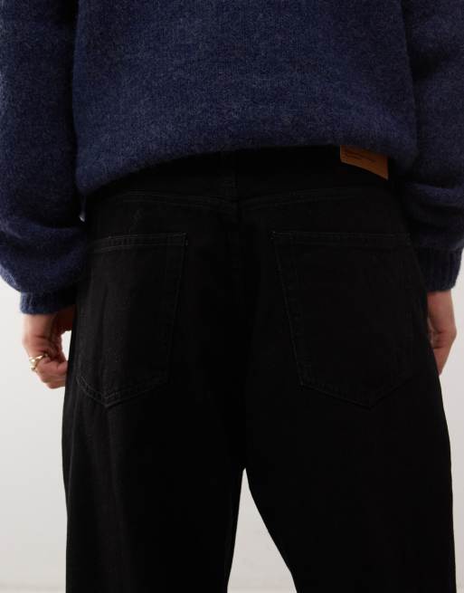 Dr Denim Rift relaxed fit mid waist wide bootcut jeans in black wash, 4 of 5